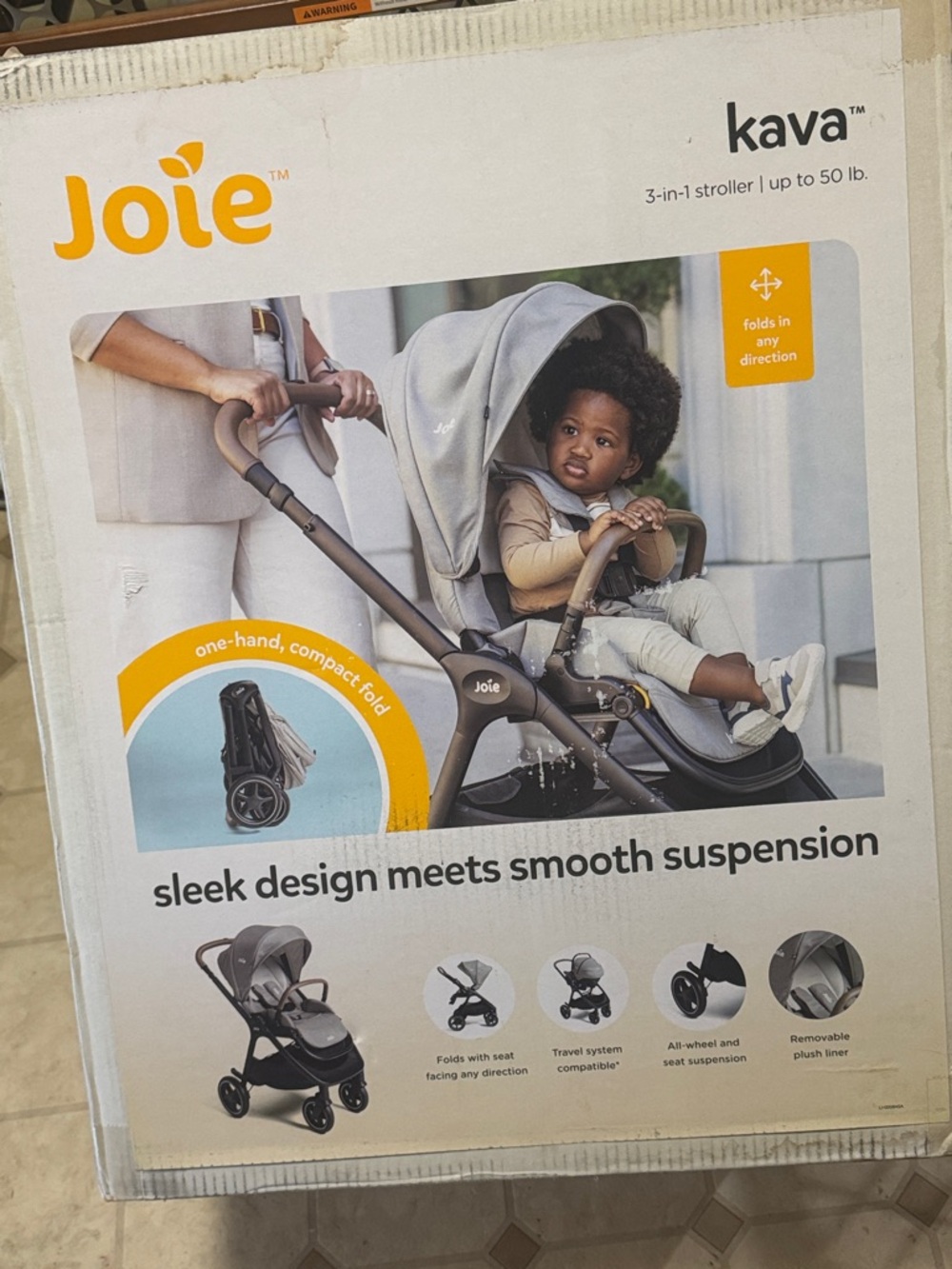 Joie Kava 3-in-1 Stroller in Light Gray with Dark Gray Frame BRAND NEW